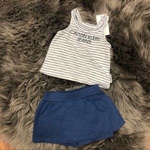 Calvin Klein Jeans | Girls 2 Piece Summer Clothing Set | Blue & White | Various